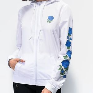 Blue rose white windbreaker jacket